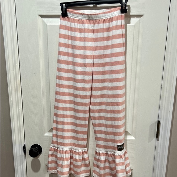 Matilda Jane Other - Striped Pink and White Ruffle Pants Girls Matilda Jane Size 10 Like new